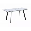 Стол обеденный SIGNAL BARI белый мрамор/черный мат 120-160/80